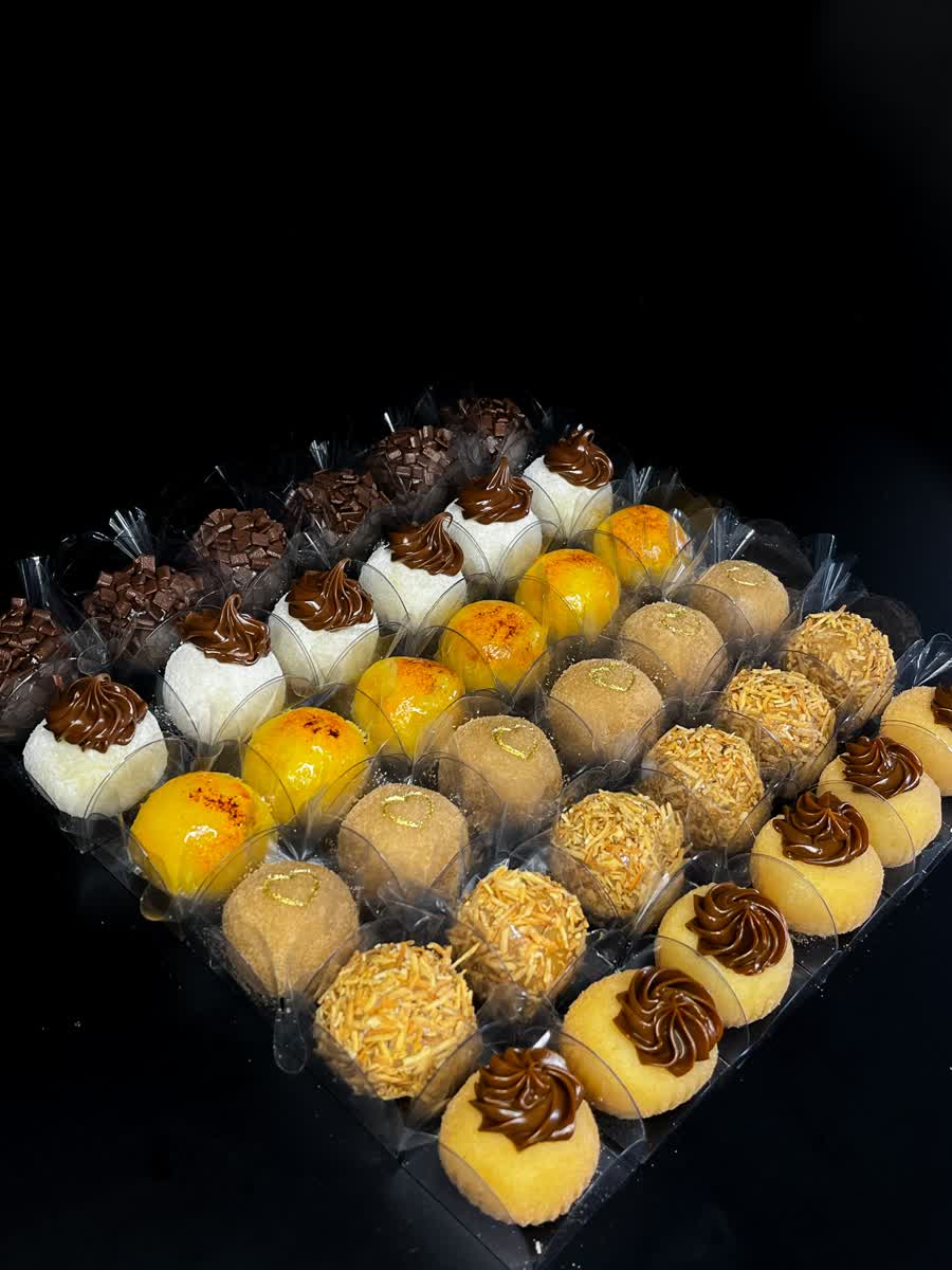 Bandeja com doces finos sortidos